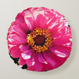 Almofada Redonda Zinnia Rosa