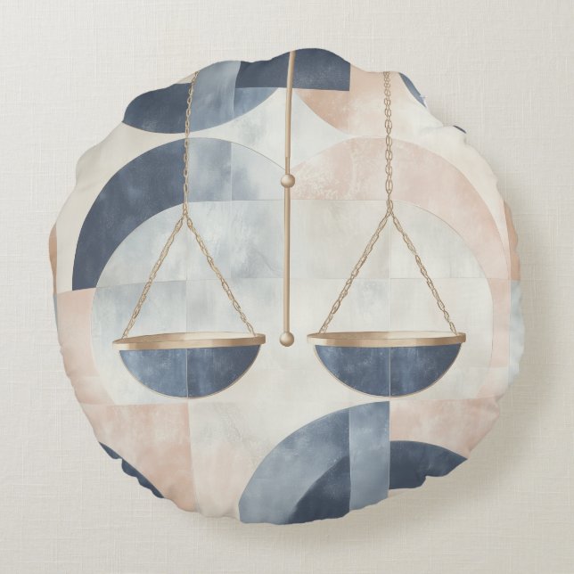 Almofada Redonda Zodiac Vibes Libra - Travesseiro redondo (Verso)