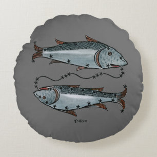Almofada Redonda Zodíaco: Peixes na cor