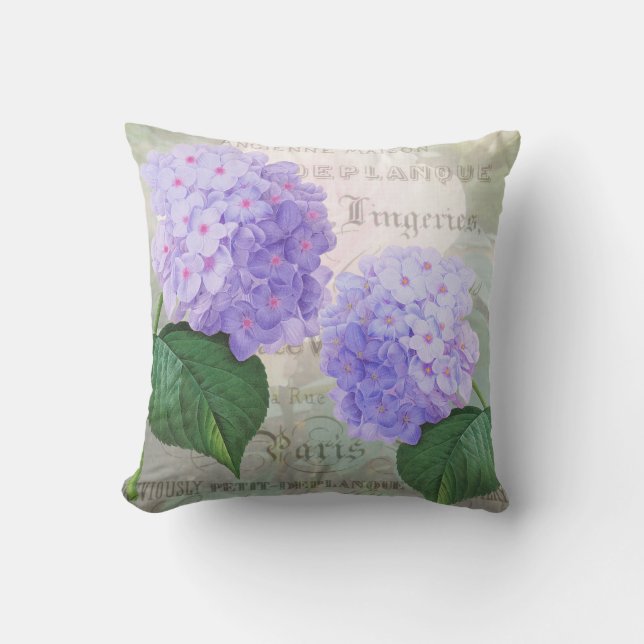 Almofada Reduzir Travesseiro decorativo de Hydrangea Roxo (Frente)