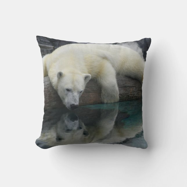 Almofada Reflexões de um Urso Polar Branco (Frente)