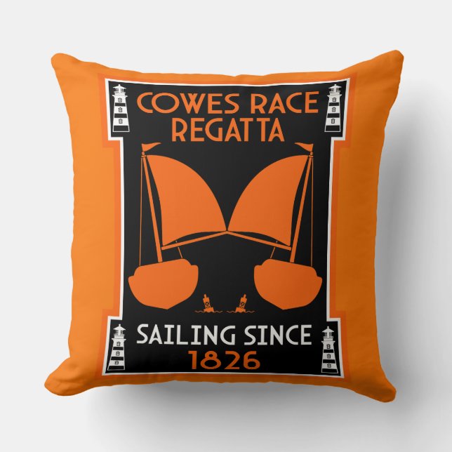 Almofada Regata de Iate da Ilha de Wight Cowes (Frente)