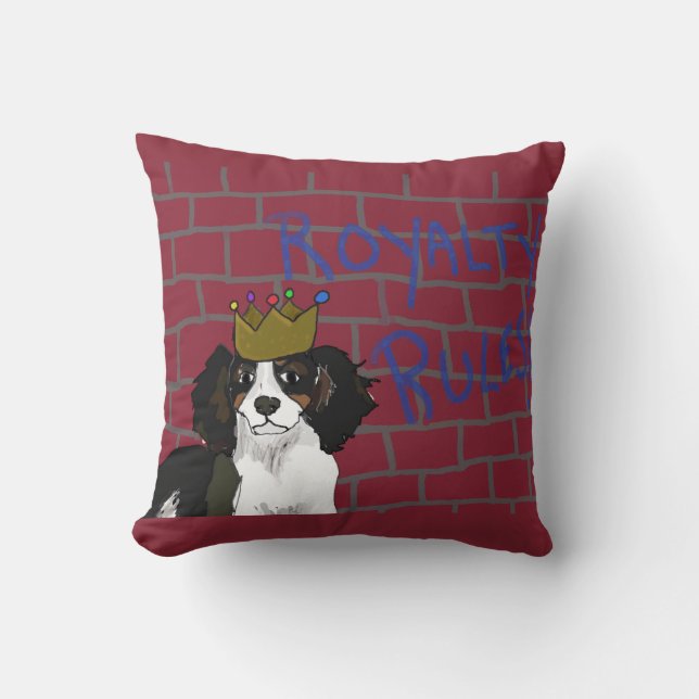 Almofada Regras de Royalties - Travesseiro decorativo Rei C (Frente)