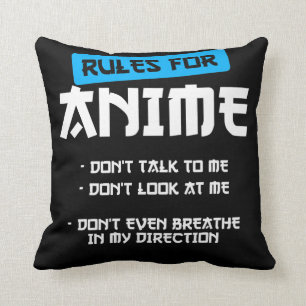 Almofada regras roupas de anime arte de mascar presente ota