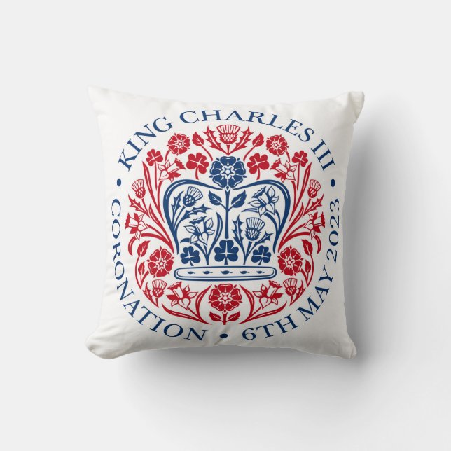 Almofada Rei Charles III Coronation Emblem Square Cushion (Frente)