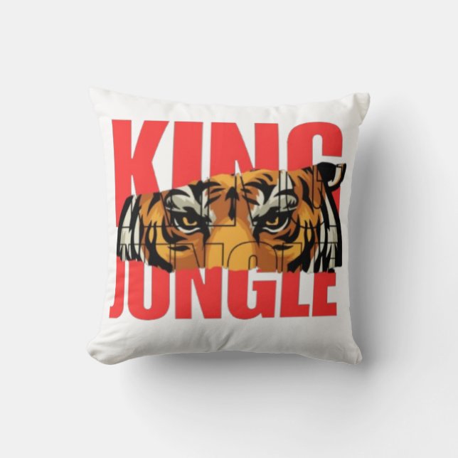 Almofada Rei da Selva – Poderoso Design de Tigre Selvagem (Frente)