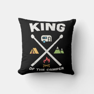 Almofada Rei Do Camper Engraçado Slogan De Acampamento