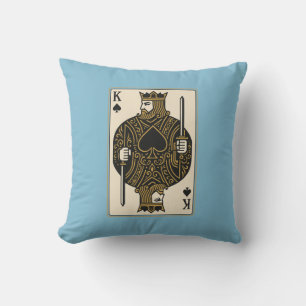 Almofada Rei dos Espadas - Preto Regal e Dourado