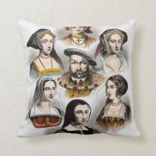 Almofada Rei Henry VIII de Inglaterra suas seis esposas
