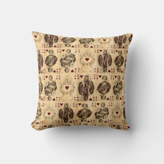 Almofada Rei Jack Ás da rainha dos cartões de jogo dos (Frente)