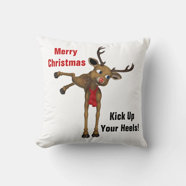 Almofada Reindeer Celebrando a Ilustração de Natal (Frente)
