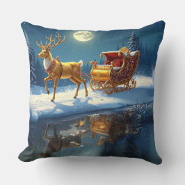 Almofada Reindeer Christmas Sleigh Holiday