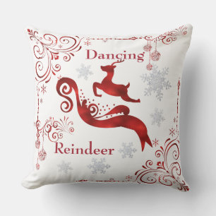 Almofada Reindeer dançante/Travesseiro de Natal Damask