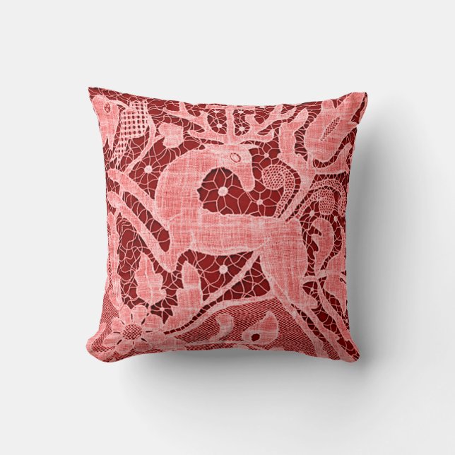 Almofada Reindeer de Natal Lace (Frente)