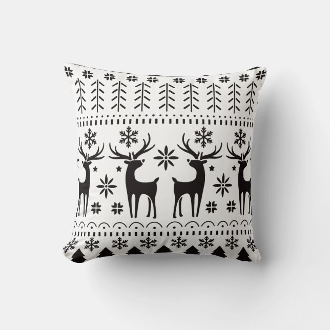 Almofada Reindeer de Natal para Folk Moderno (Frente)