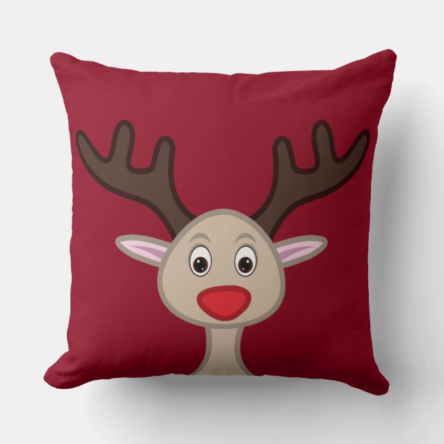Almofada Reindeer personagem de desenho animado (Frente)