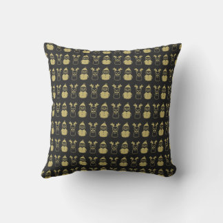 Almofada Reindeer Preto e Dourado e Travesseiro decorativo