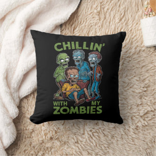 Almofada Relaxando Com Meus Zumbis Dia das Bruxas Meninos C
