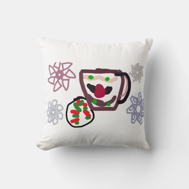 Almofada Relaxe biscoito de Natal e café   (Frente)