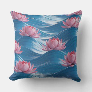 Almofada Relevo de Onda de Lótus Motivo de Batik 3D