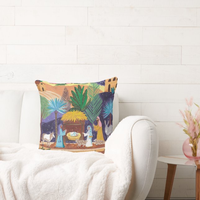 Almofada Religious Nativity Scene Glory to God Christmas (Sofá)