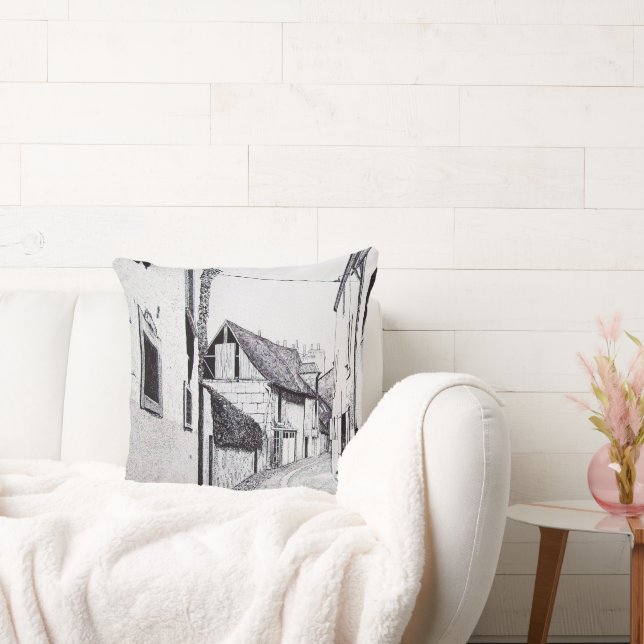 Almofada Relógio de Desenho de Beco Francês (Sofá)