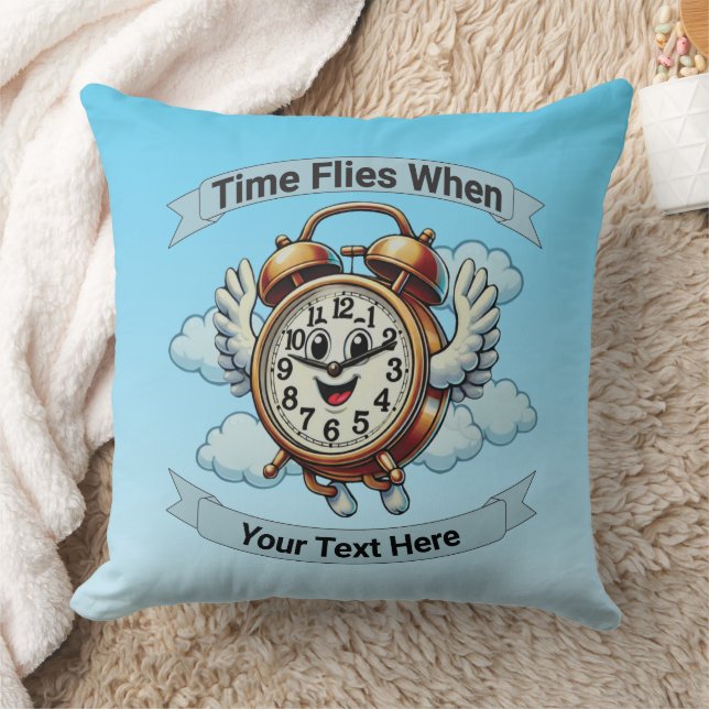Almofada Relógio de Voo Personalizável "Quando" (Cobertor)