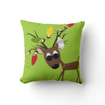 Rena com luzes da árvore de Natal