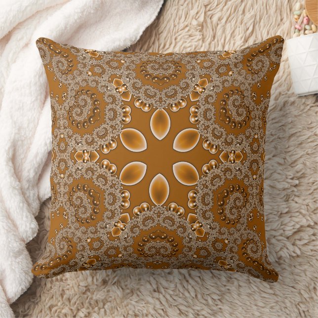Almofada Renda Fractal Caramelo (Cobertor)