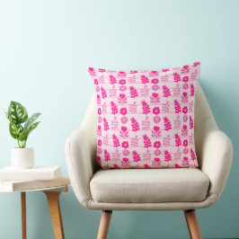 Almofada Repetição Floral Cor-de-rosa Design