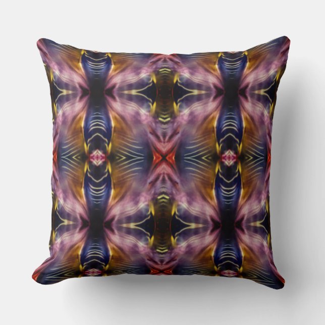 Almofada Repetir a seda em preto e burlando inflados (Frente)