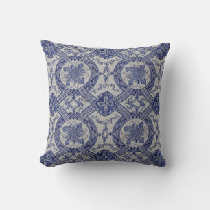 Almofada Repro Português Azulejos Floral Ti