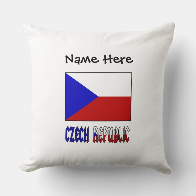 Almofada República Tcheca e Bandeira Tcheca Personalizadas  (Frente)