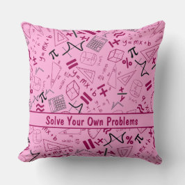 Almofada resolva seus próprios problemas matemáticos rosa m