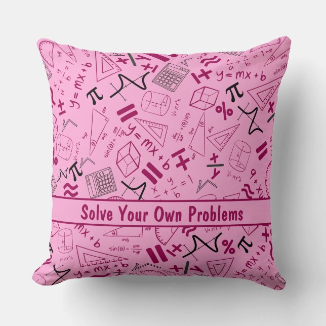 Almofada resolva seus próprios problemas matemáticos rosa m (Frente)