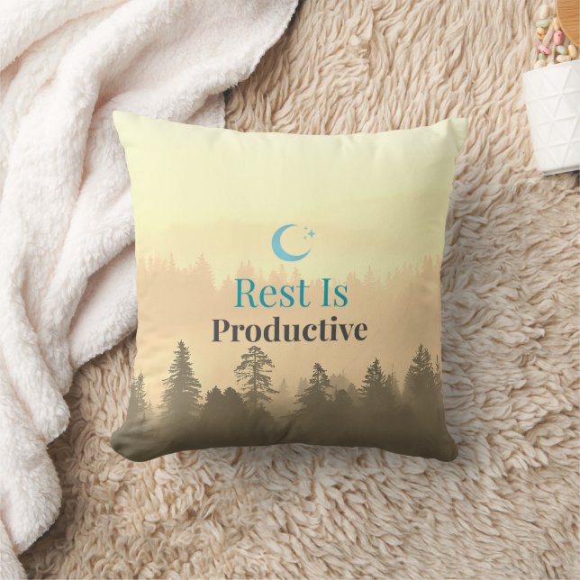 Almofada Rest Is Productive Motivational Quote Pillow (Cobertor)