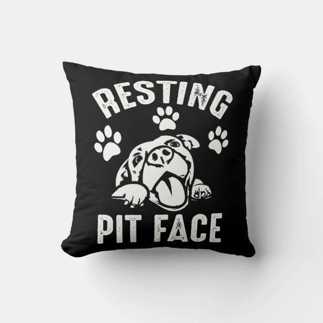 Almofada Resting Pit Face - Amor De Cão Pitbuloso (Frente)