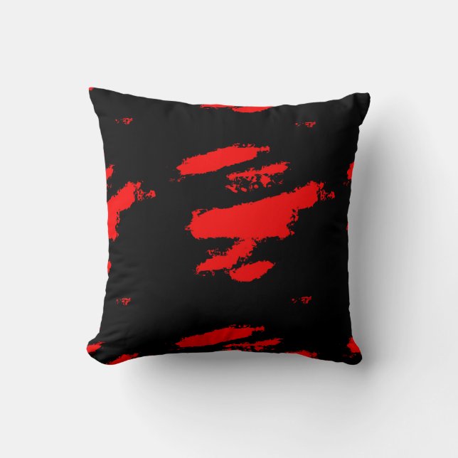 Almofada resumo abstrato vermelho e preto   (Frente)
