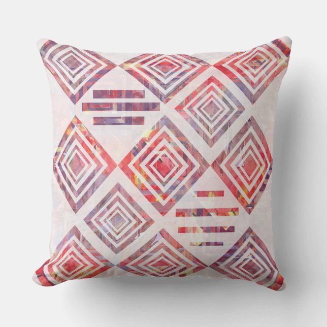 Almofada Retalhos da aguarela com o travesseiro branco por (Frente)