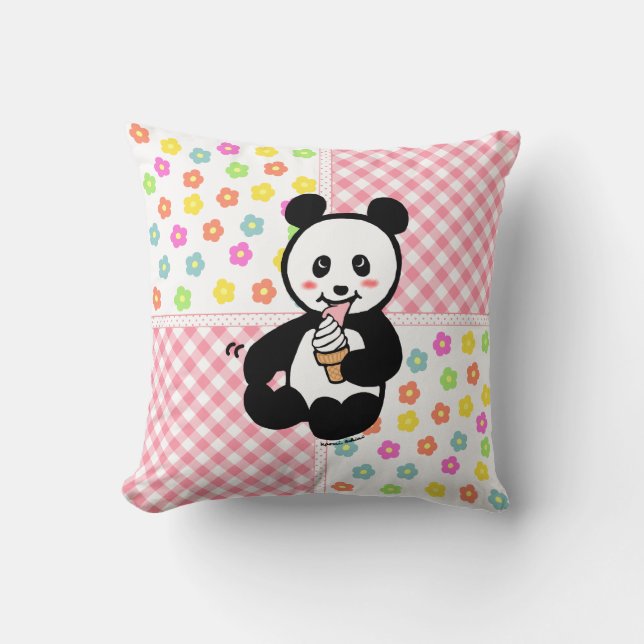 Almofada Retalhos dos desenhos animados do sorvete da panda | Zazzle Brasil