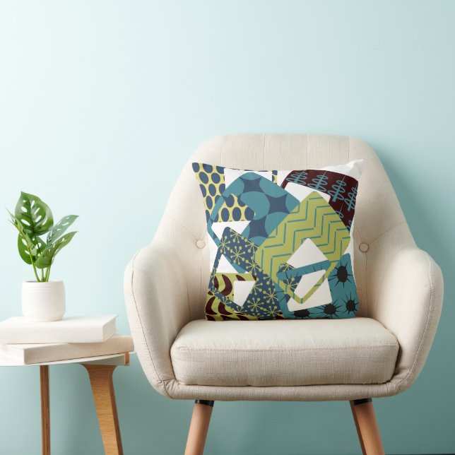 Almofada Retângulos Modernos do Século Médio Arredondados (Cadeira)