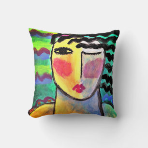 Almofada Retrato Abstrato original de uma mulher