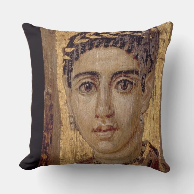 Almofada Retrato da mamã de uma mulher, de Fayum, (Frente)