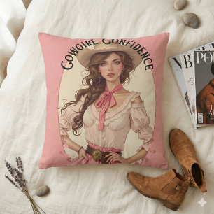 Almofada Retrato da Moda Ocidental da Coquette Cowgirl