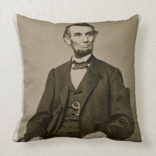 Almofada Retrato de Abraham Lincoln (1809-65) (foto de b/w)
