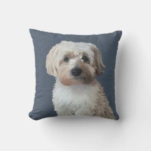 Almofada Retrato de animais de estimação de cachorro-torto