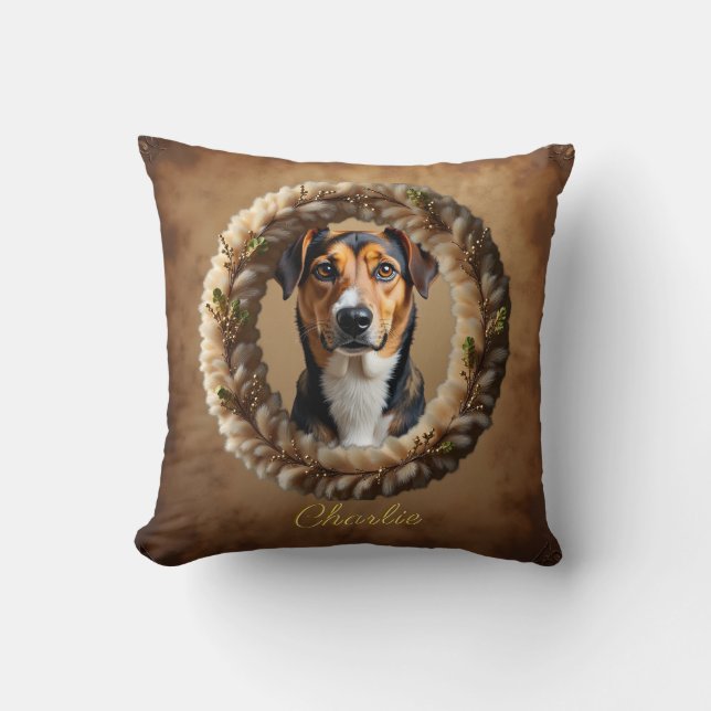 Almofada Retrato de Animal de Estimação Personalizado – Bas (Frente)