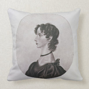 Almofada Retrato de Anne Bronte (1820-49) de um desenho mim