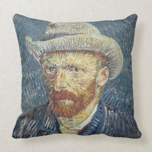 Almofada Retrato de auto de Vincent van Gogh   com chapéu