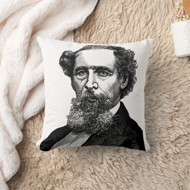 Almofada Retrato de Charles Dickens (Cobertor)